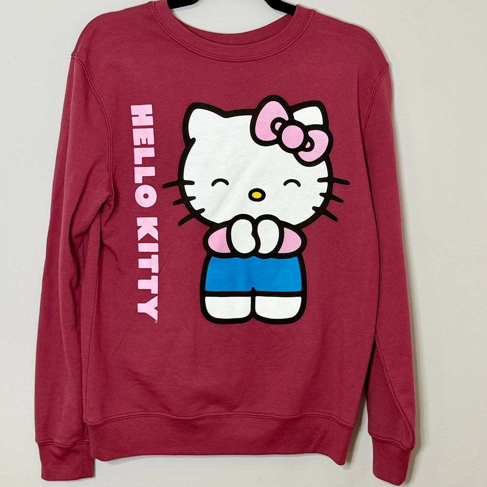 Hello Kitty Sanrio Sweatshirt Adult M Pink Graphic Crewneck Kawaii Y2K
